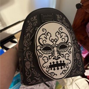 Loungefly Black and White Skull Mini Bag